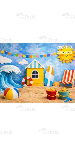 Tło fotograficzne „Plaża dla dzieci – kolorowa wakacyjna zabawa” | UB_783